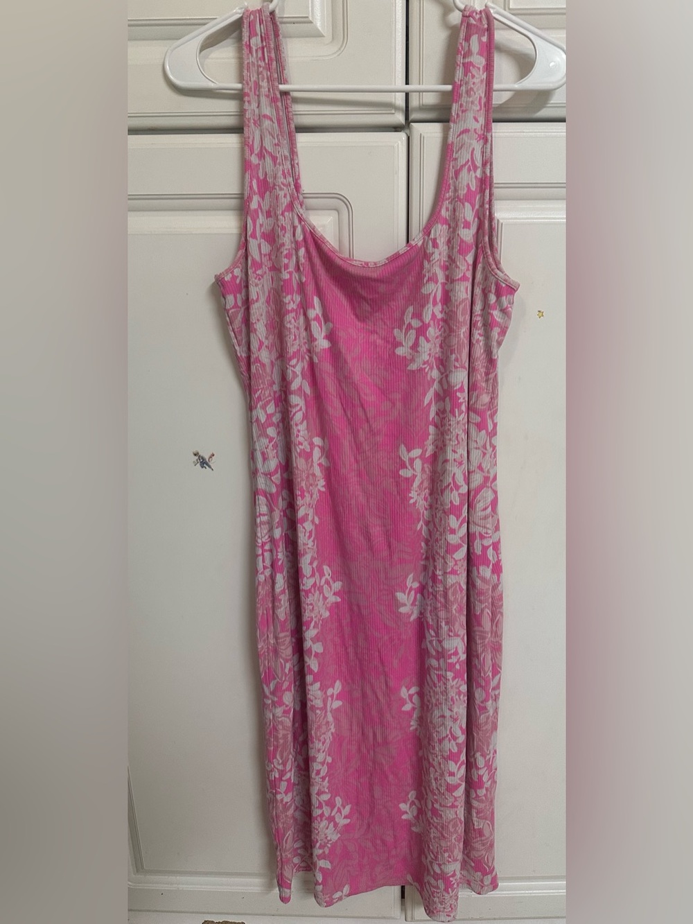 Lilly Pulitzer Pink and White Ribbed Tank dress